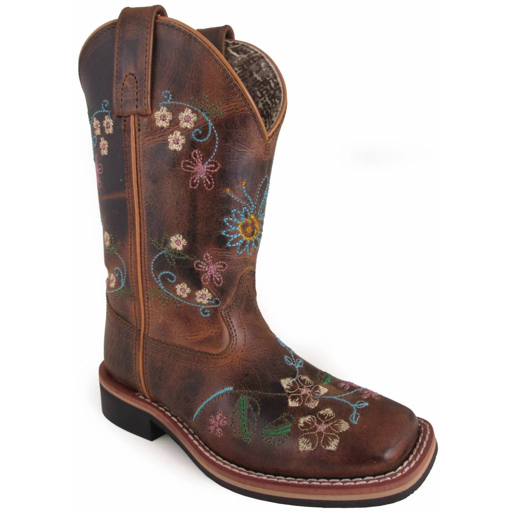 Smoky Mountain Kids Floralie Leather Western Boots