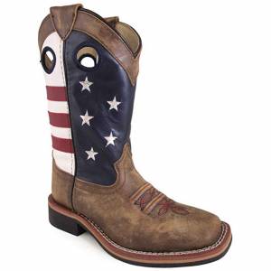 Smoky Mountain Youth Stars and Stripes Leather Western Boots