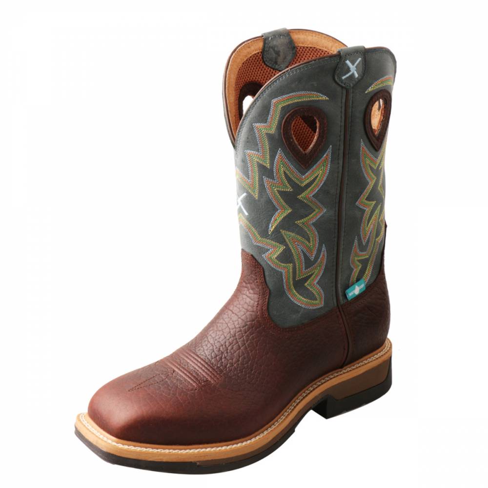 men's composite toe ripped flag western work boots