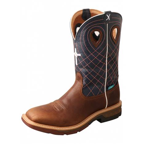 Twisted X Mens 12" Alloy Toe Waterproof Western Work Boots with CellStretch