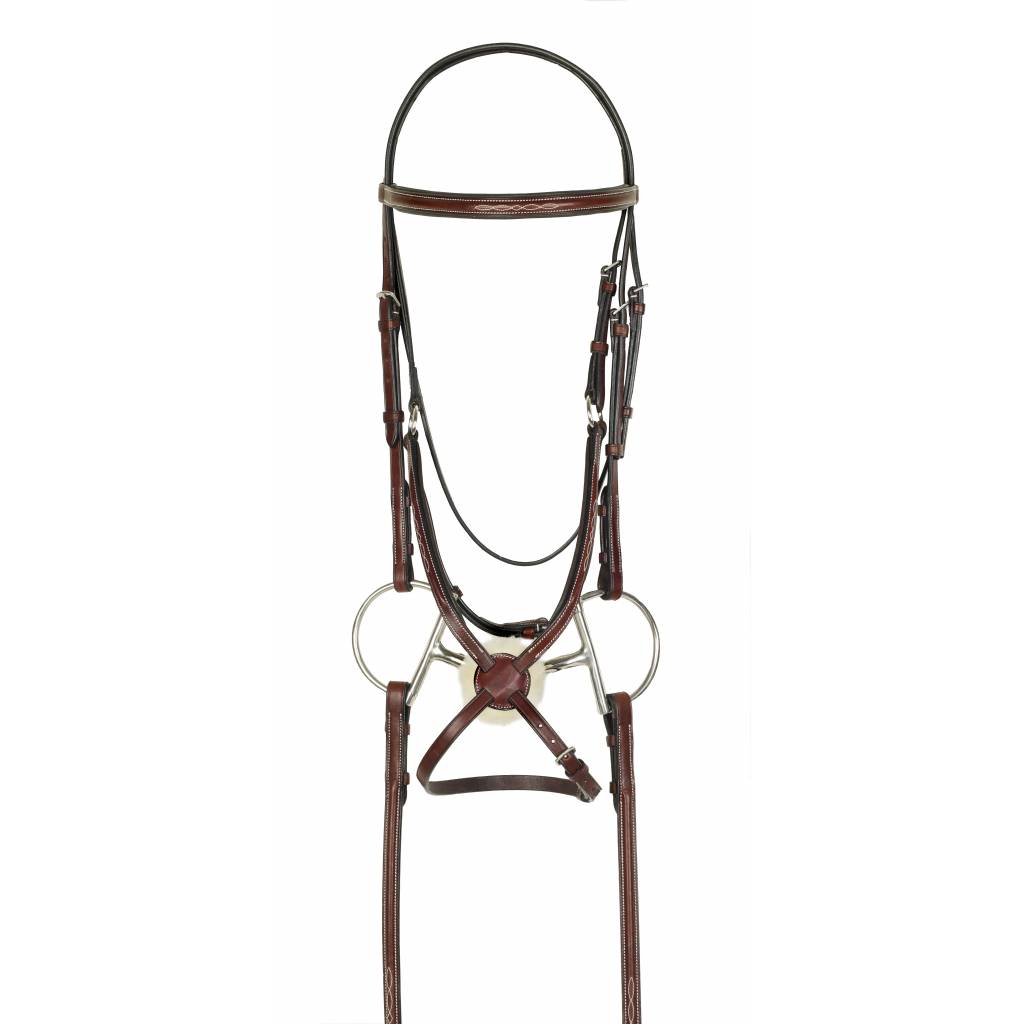 HK Americana Fancy Raised Padded Figure-8 Bridle with Fancy Rubber Grip Reins