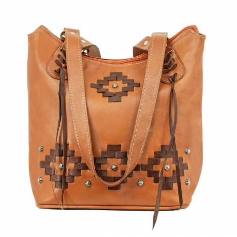 American West Tribal Weave Zip Top Bucket Tote