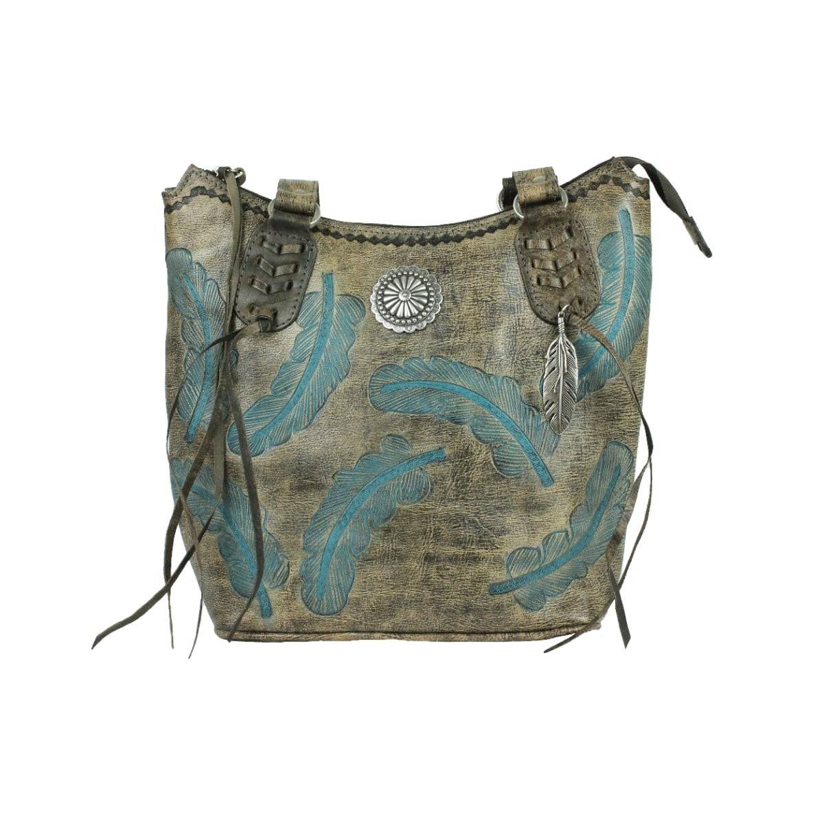 American West Sacred Bird Zip Top Bucket Tote
