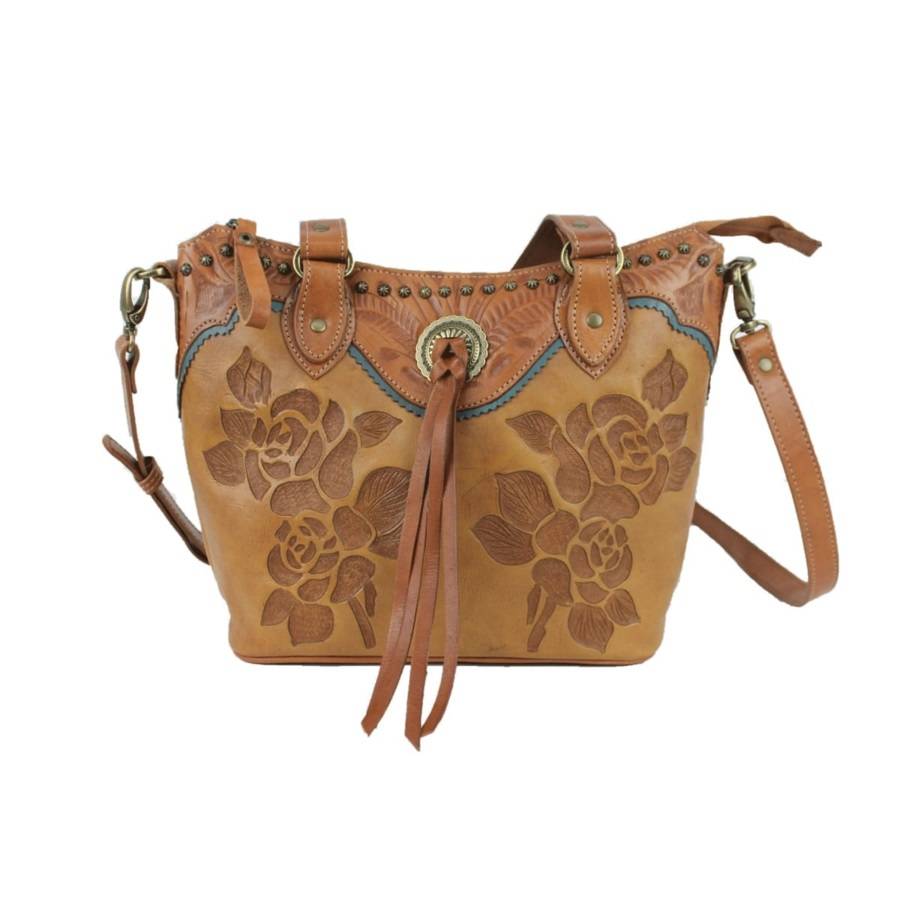 American West Texas Rose Small Zip Top Bucket Tote