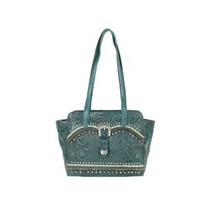American West Blue Ridge Zip Top Tote With Secret Compartment