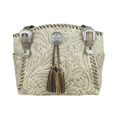 American West Lariats And Lace Zip Top Tote with Secret Compartment