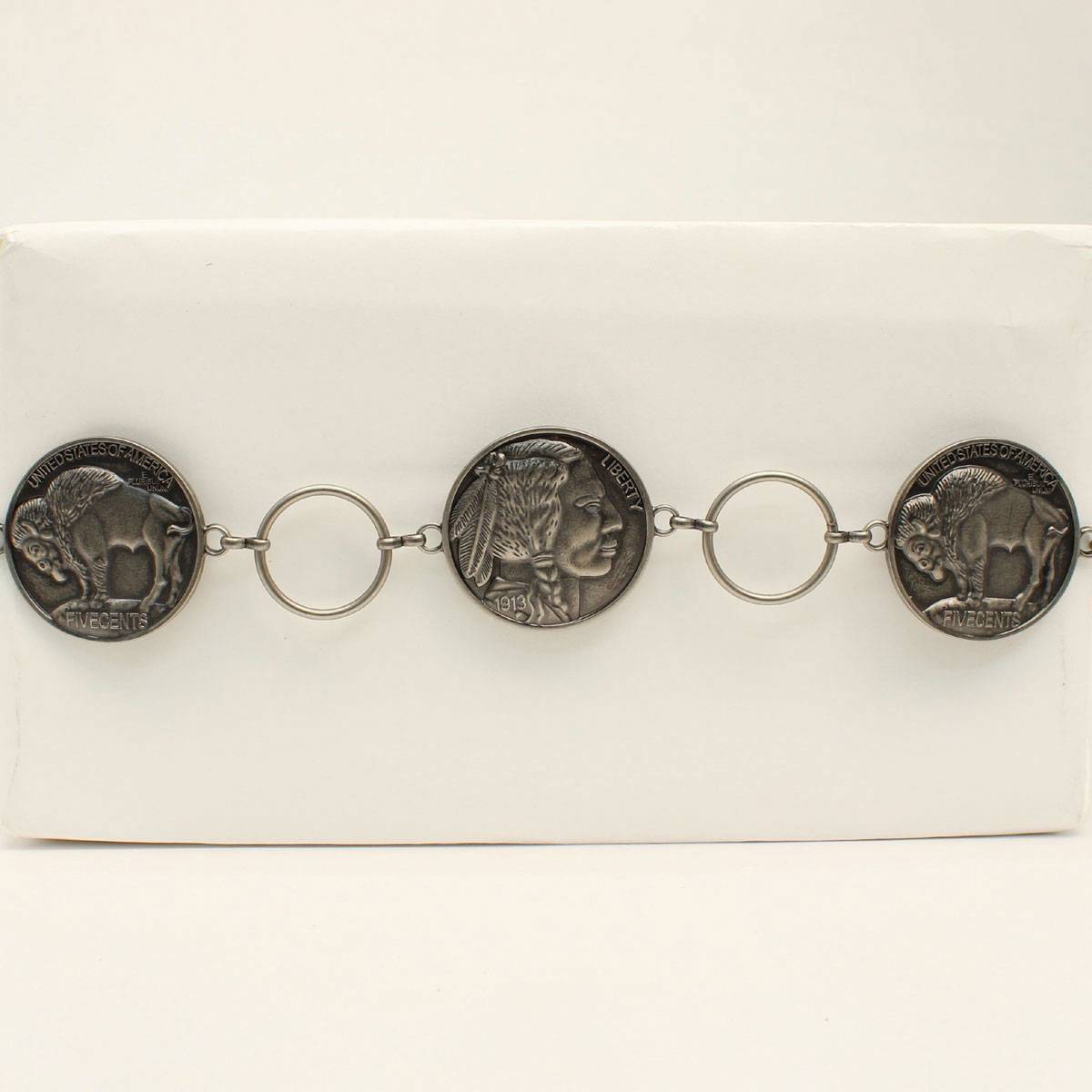 Angel Ranch Ladies 2 1/4" Buffalo Nickle Chain Belt