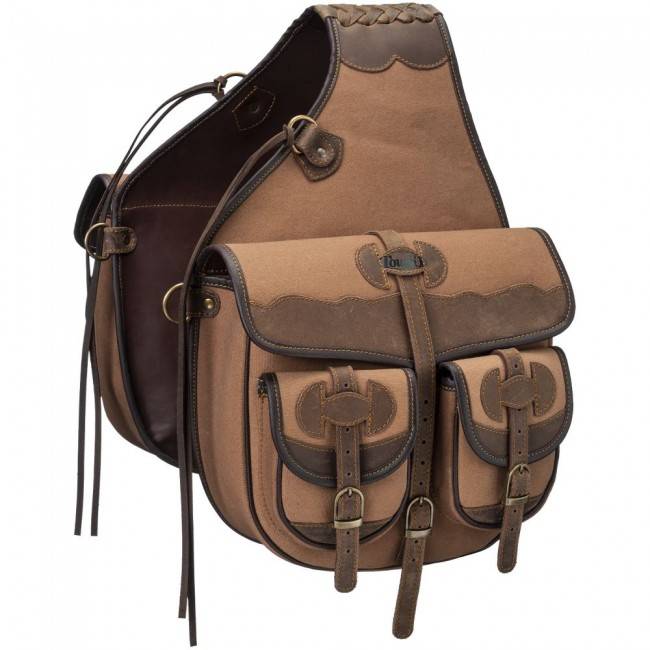 61-9928-17-0 Tough-1 Canvas Trail Bag with Leather Accents sku 61-9928-17-0