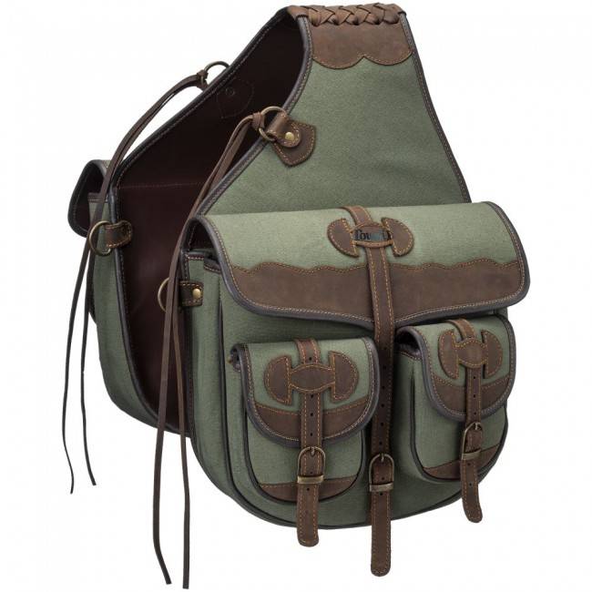 61-9928-19-0 Tough-1 Canvas Trail Bag with Leather Accents sku 61-9928-19-0