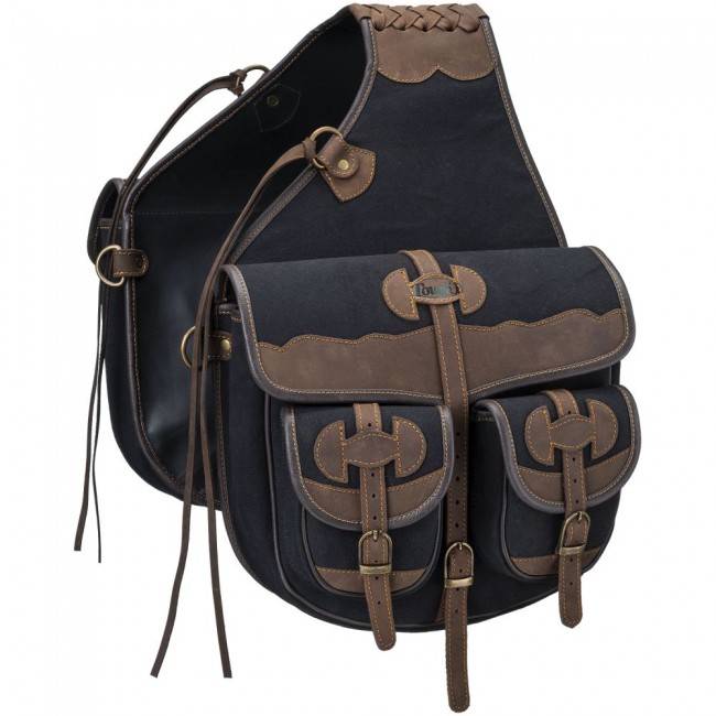 61-9928-2-0 Tough-1 Canvas Trail Bag with Leather Accents sku 61-9928-2-0