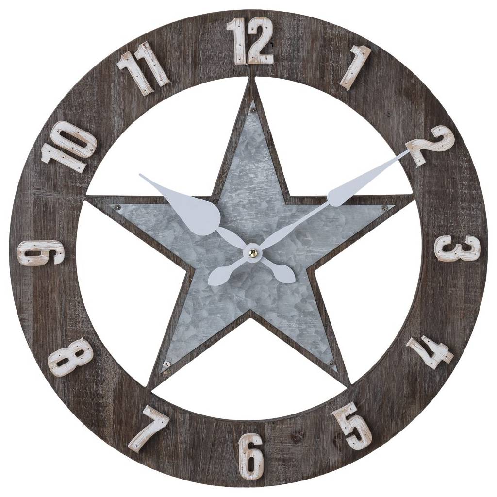 Gift Corral Wood/Metal Star Wall Clock