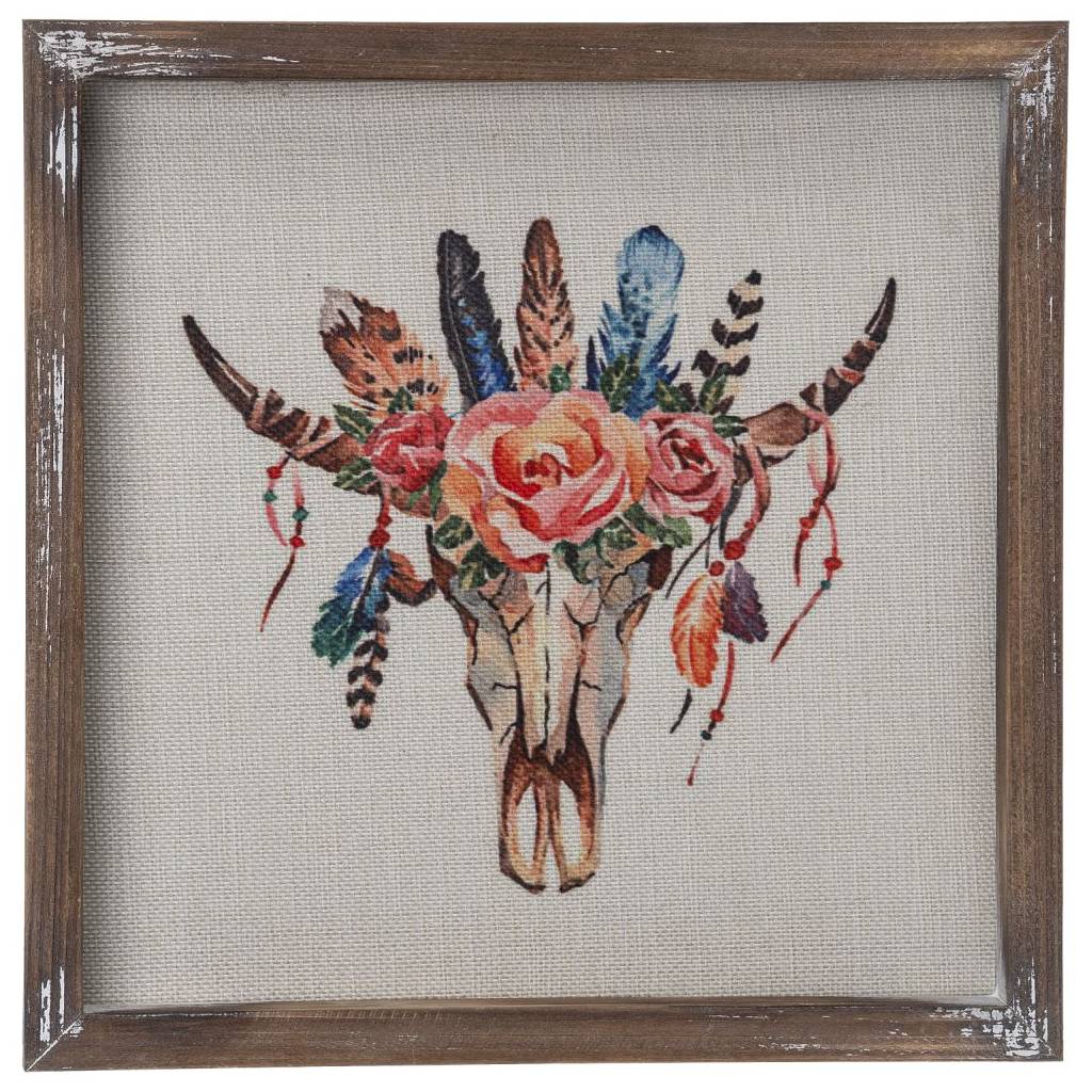 Gift Corral Floral Skull Wall Canvas