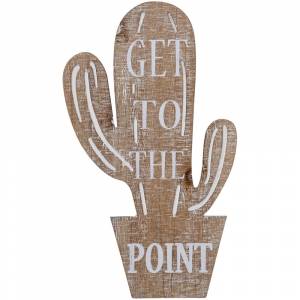 Gift Corral Wooden Cactus Point Sign