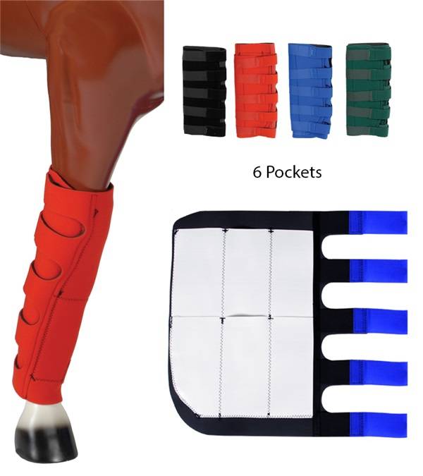 1285-RE Neoprene Ice Boots 6 Pockets, Red