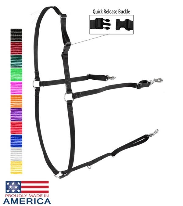 FW2961-WH-P Feather-Weight Pony Buxton Nylon Martingale Nylon sku FW2961-WH-P