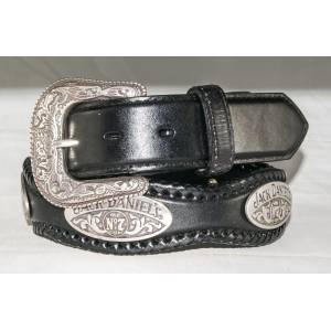 Jack Daniel's Ladies Scalloped & Laced Leather Belt with Conchos