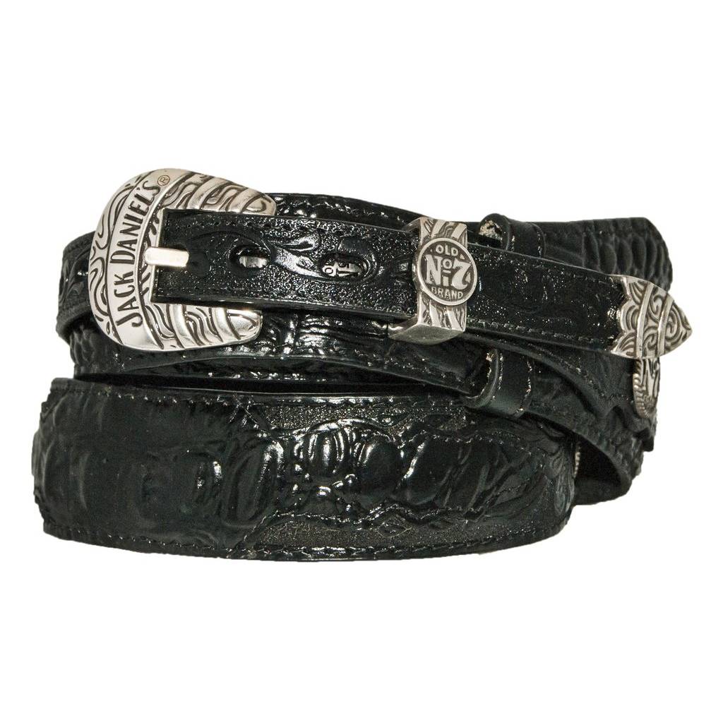 Jack Daniel's Alligator Print Ranger Belt with Buckle Set