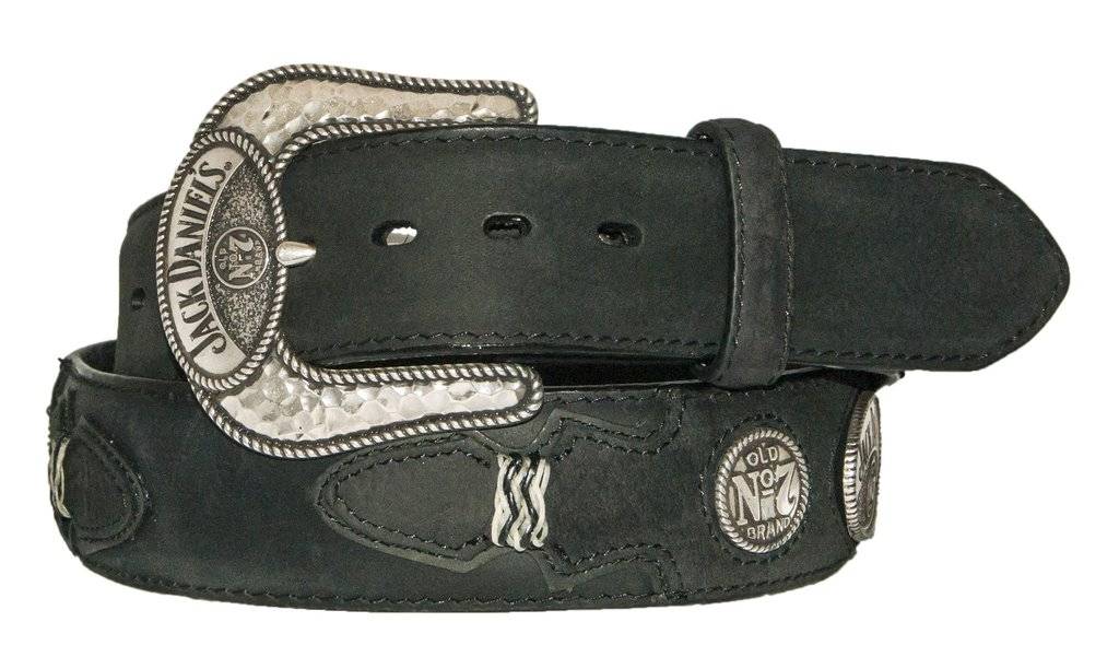 Jack Daniel's Leather Western Belt with Conchos