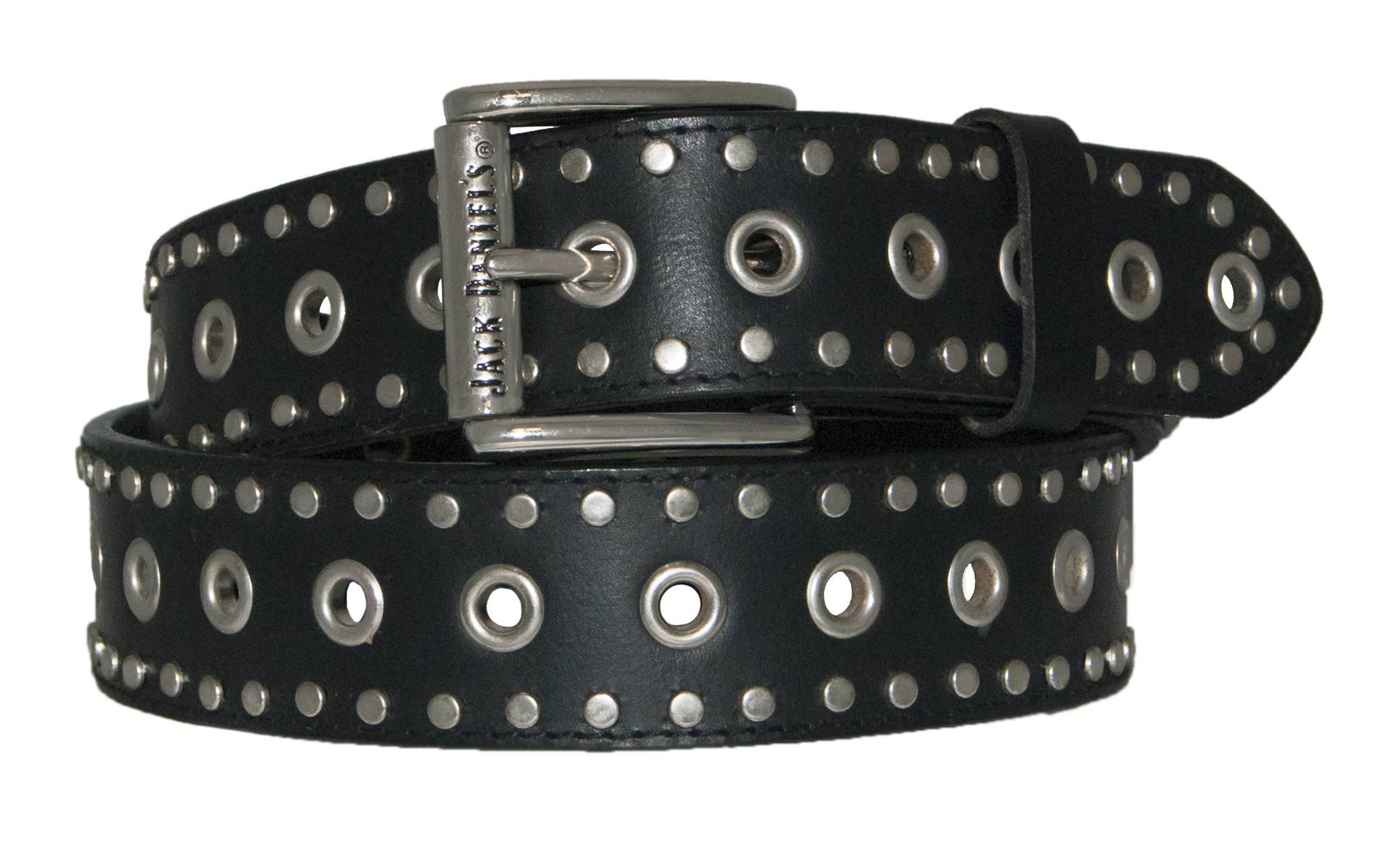 Jack Daniel's Studded Leather Belt with Grommets