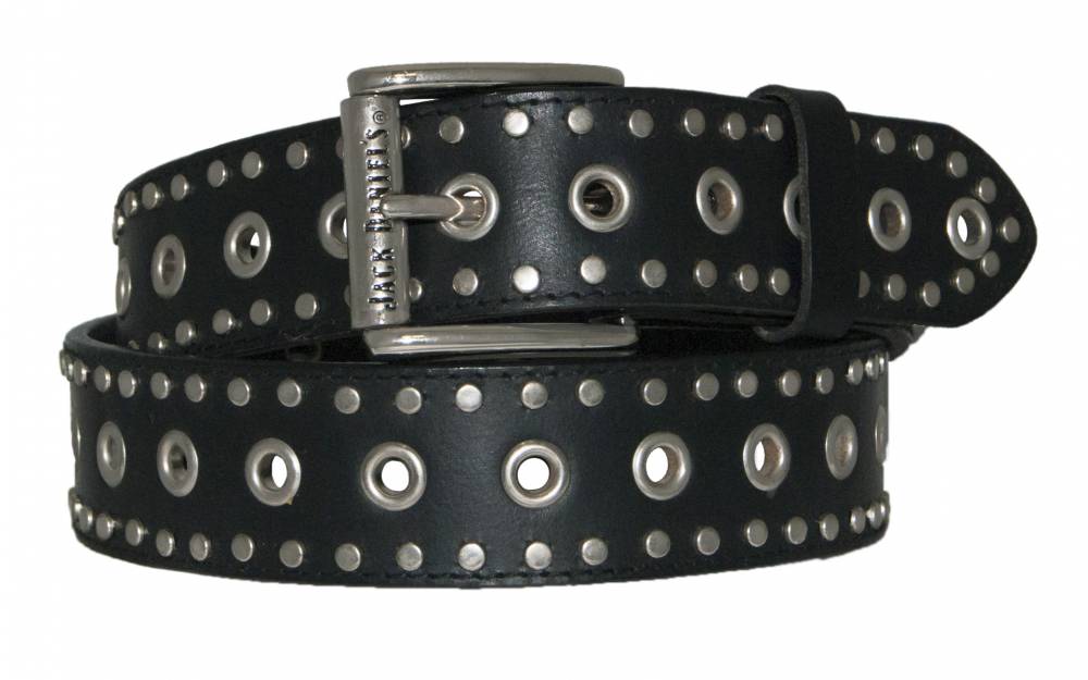 Jack Daniel's Studded Leather Belt with Grommets | HorseLoverZ