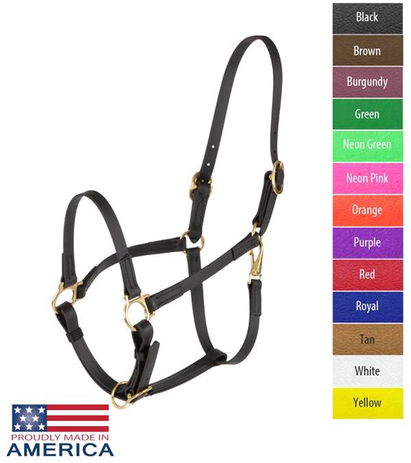 FW3088-GN-7 Feather-Weight Double Buckle Beta Halter with Adju sku FW3088-GN-7