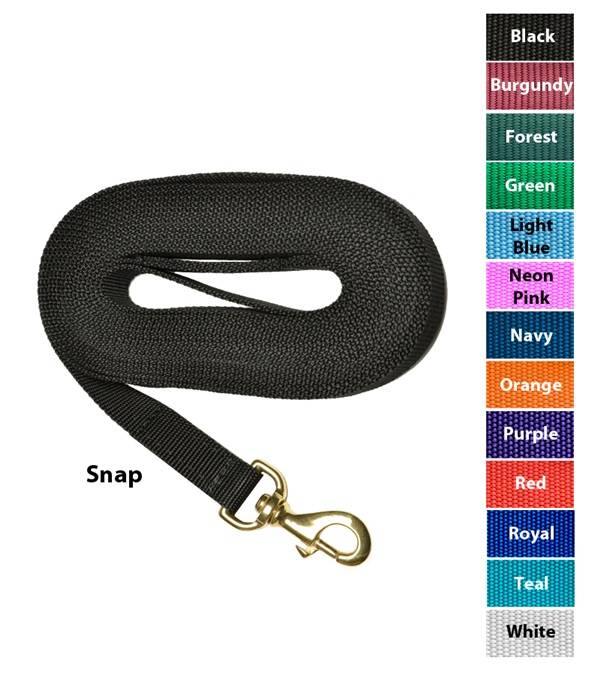 Jacks Nylon 24' Lunge Line with Solid Brass Swivel Bolt Snap