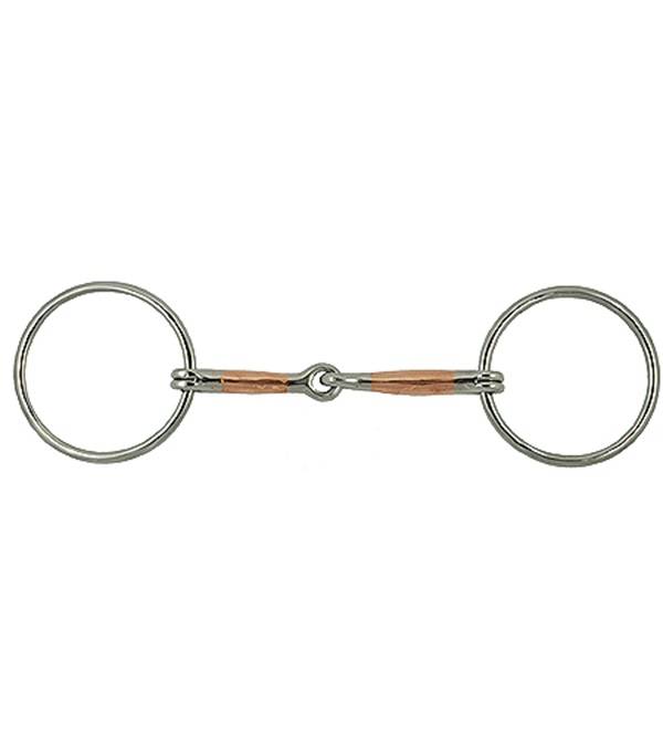 Copper Inlaid Ring Snaffle Bit