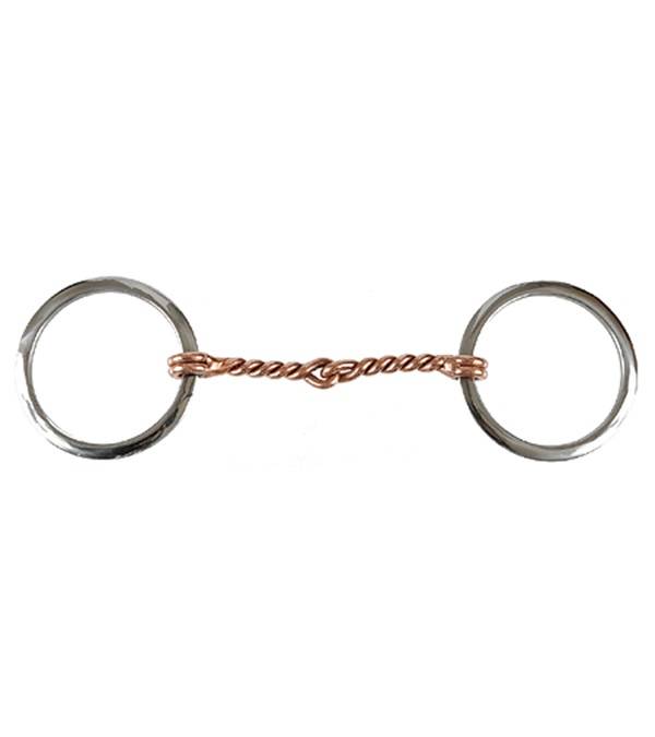 Jacks Copper Twisted Wire Ring Snaffle Bit