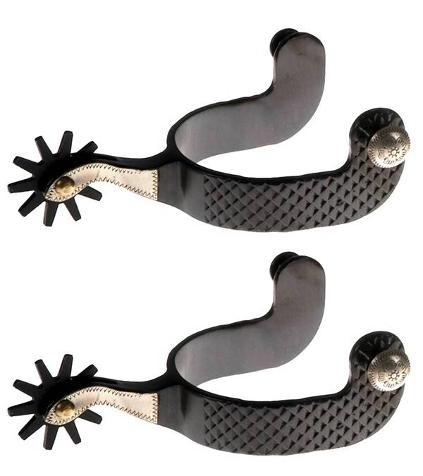 Jacks Basket Weave Spurs with German Silver Trim #11074