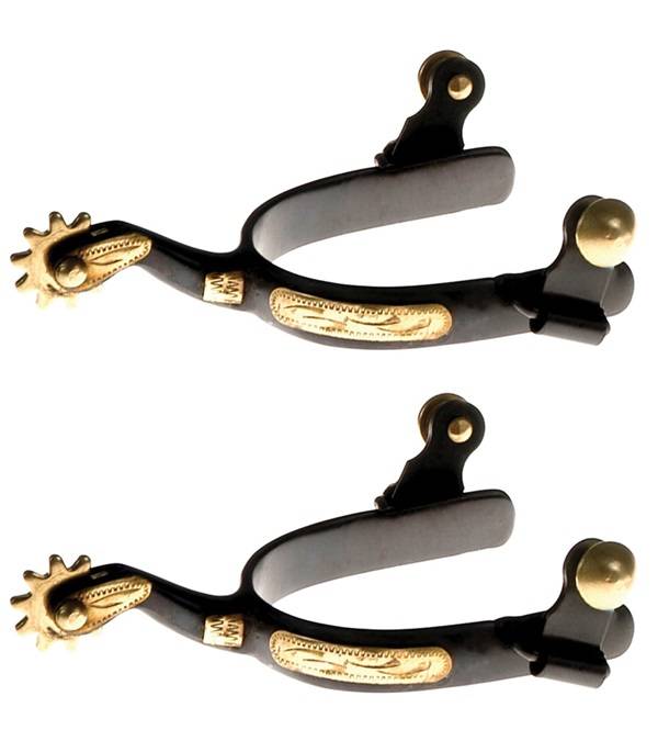 Jacks Roping Spurs with Engraved Brass Trim #11070