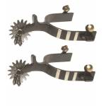 Jingle Bob Spurs with Engraved Stainless Steel Bar Trim