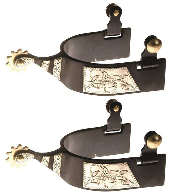 Jacks Roping Spurs with Engraved German Silver Trim #11033