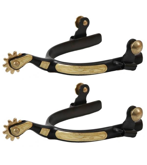 Jacks Roping Spurs with Engraved Brass Trim #11069