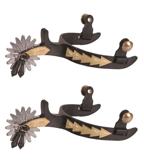 Jacks Jingle Bob Show Spurs with Engraved Brass Trim