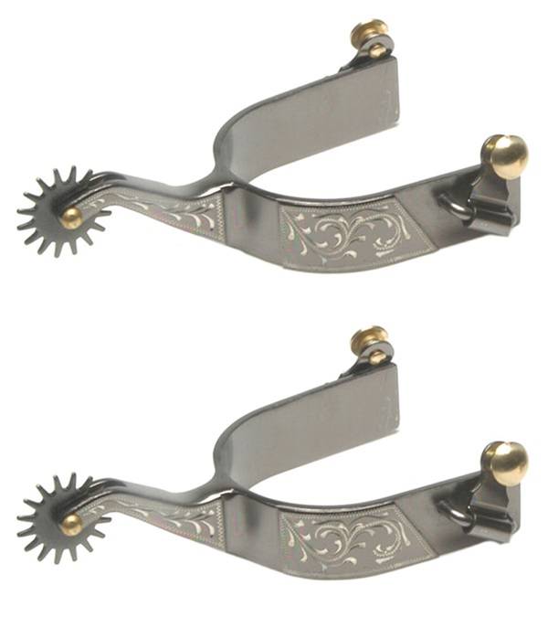 Jacks Rock Grinder Spurs with Engraved Floral Trim