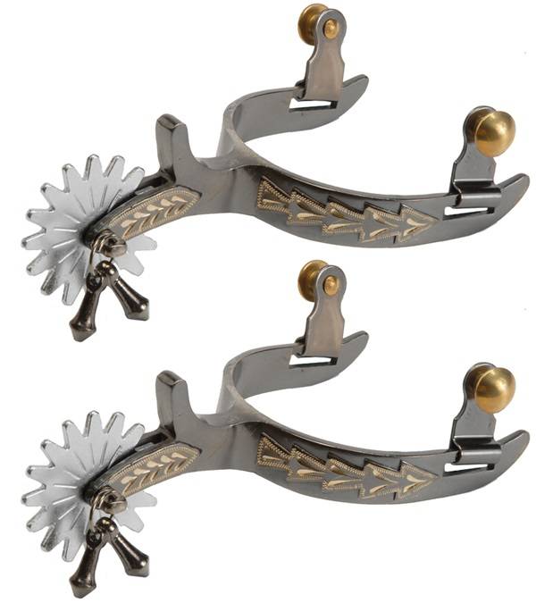 Jacks Roping Spurs with Engraved Brass Trim #11107