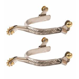 Jacks Spurs with Engraved Leaf Design - Sold in Pairs