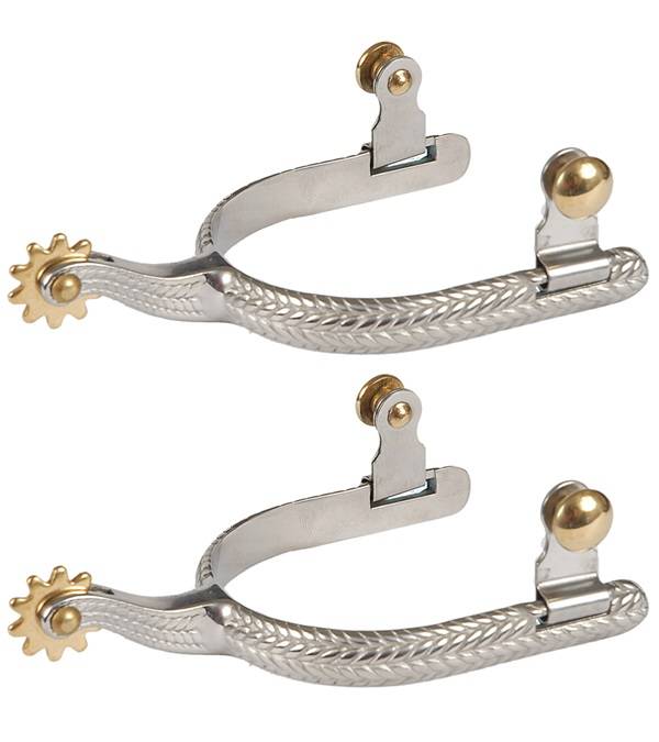 Jacks Basket Weave Spurs with Embossed Braided Pattern #11075