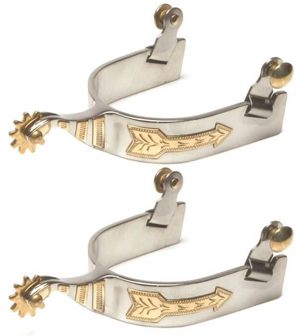 Jacks Roper Spurs with Engraved Silver Arrow Trim