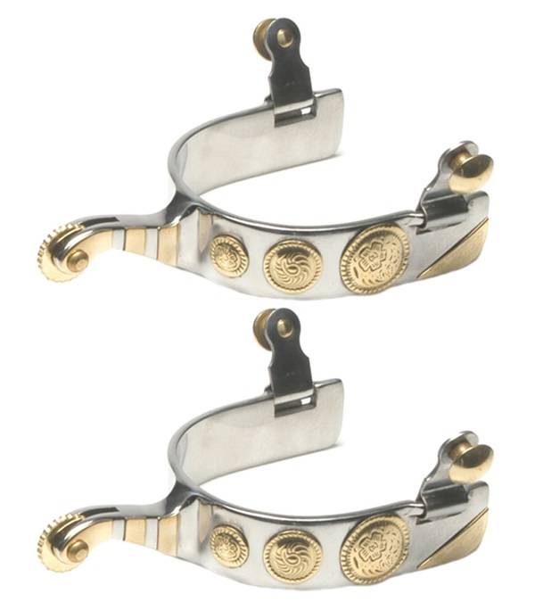 Jacks Roping Spurs with Engraved German Silver Trim #11091