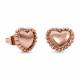 Montana Silversmiths Beaded Rose Puffy Heart Stud Earrings