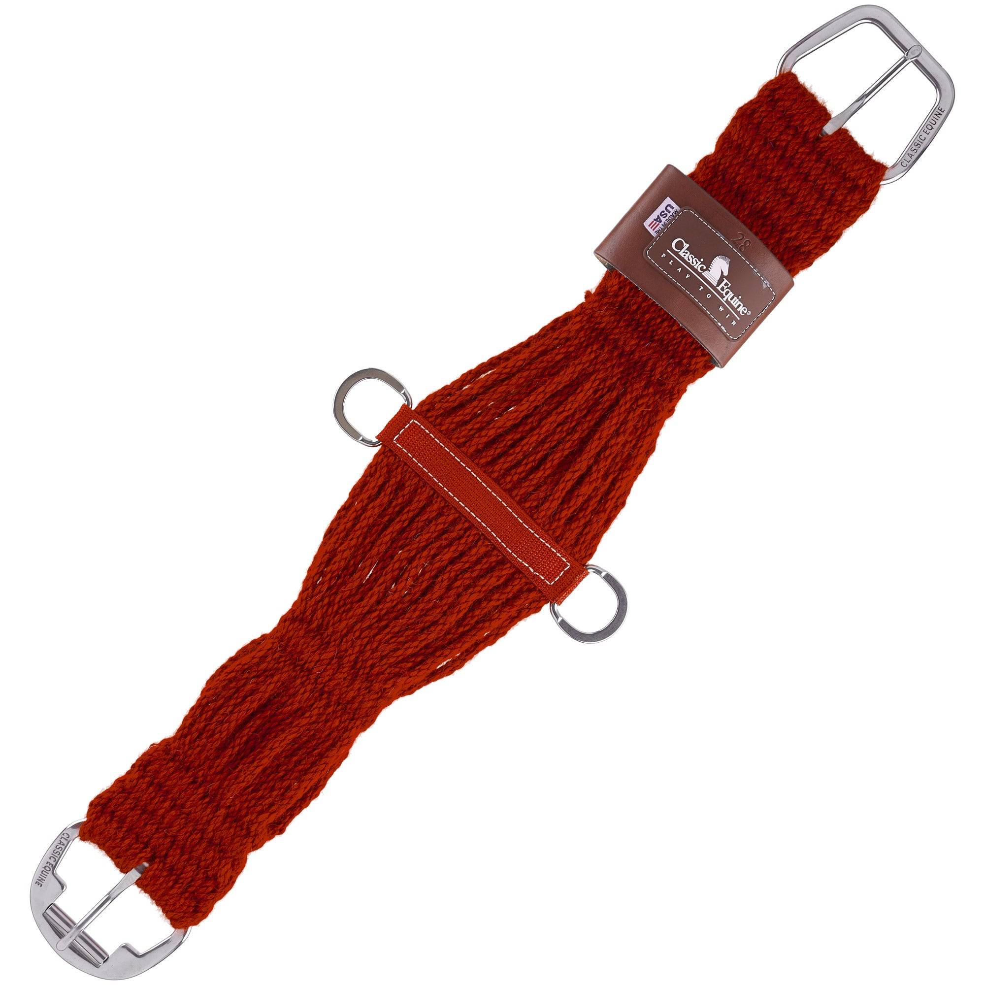 Classic Equine 27-Strand 100% Dyed Mohair Cinch with Leather Center