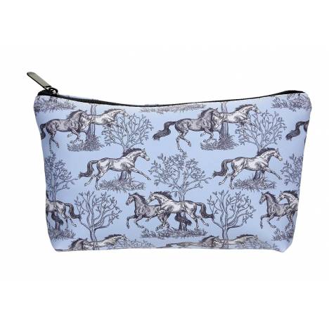 AWST Int'l "Lila" Blue Toile Medium Cosmetic Pouch