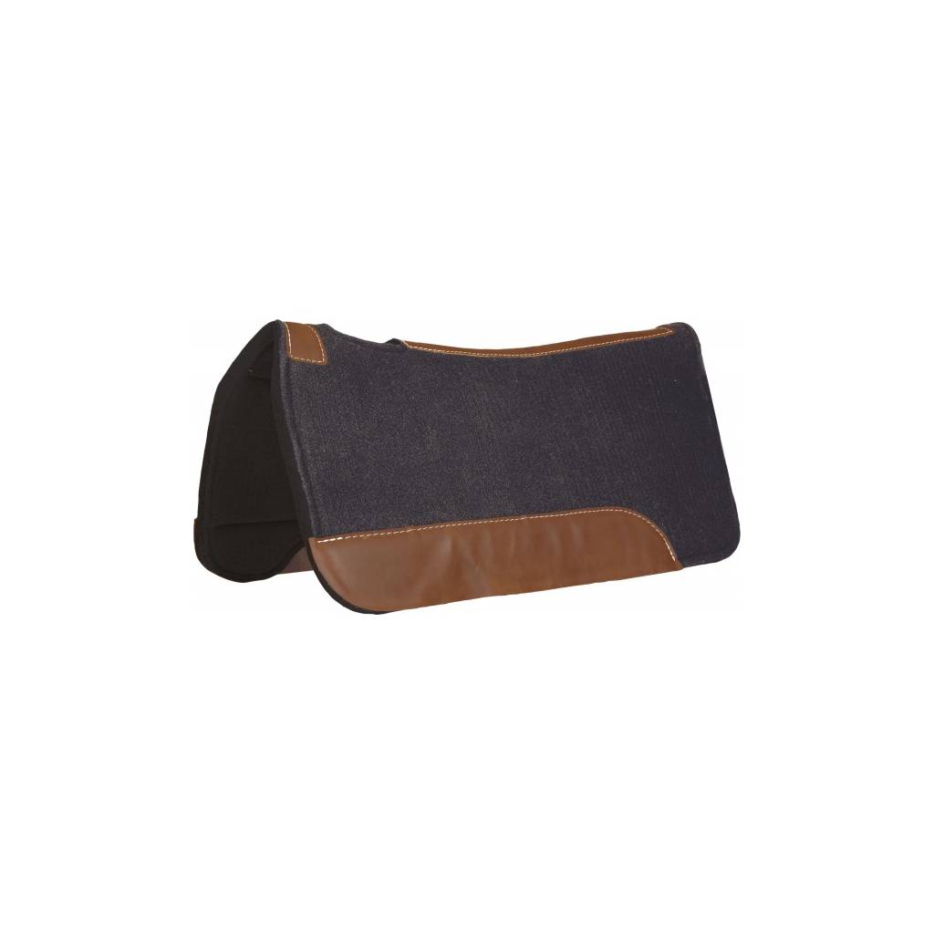 Mustang Blue Horse Contoured Black Felt Pad with Top Grain Wear Leathers