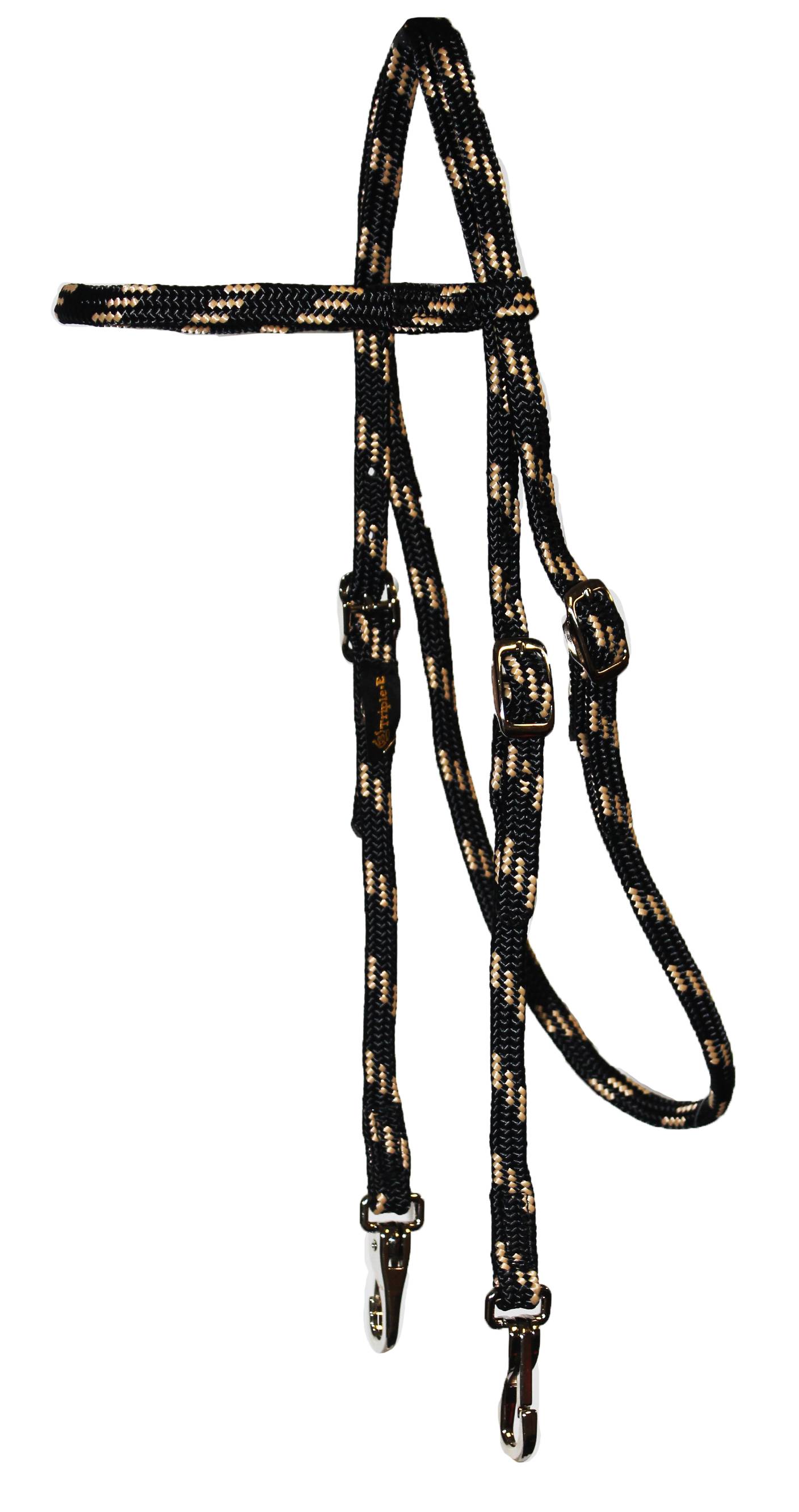 Triple E Soft Flat Browband Headstall with Snaps