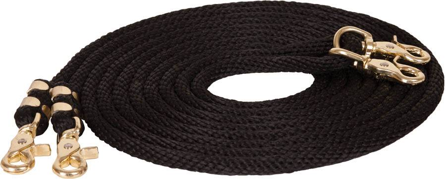 Mustang Poly Draw Reins with Brass Plated Scissor Snaps