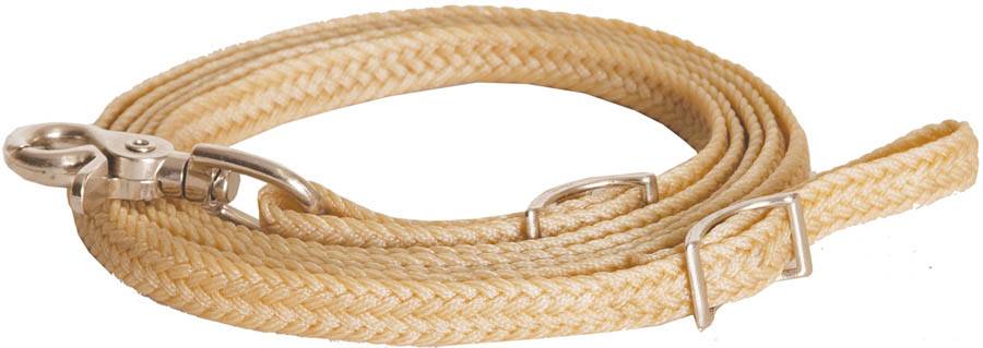 Mustang Waxed Braided Roping Rein with Nickel Plated Hardware