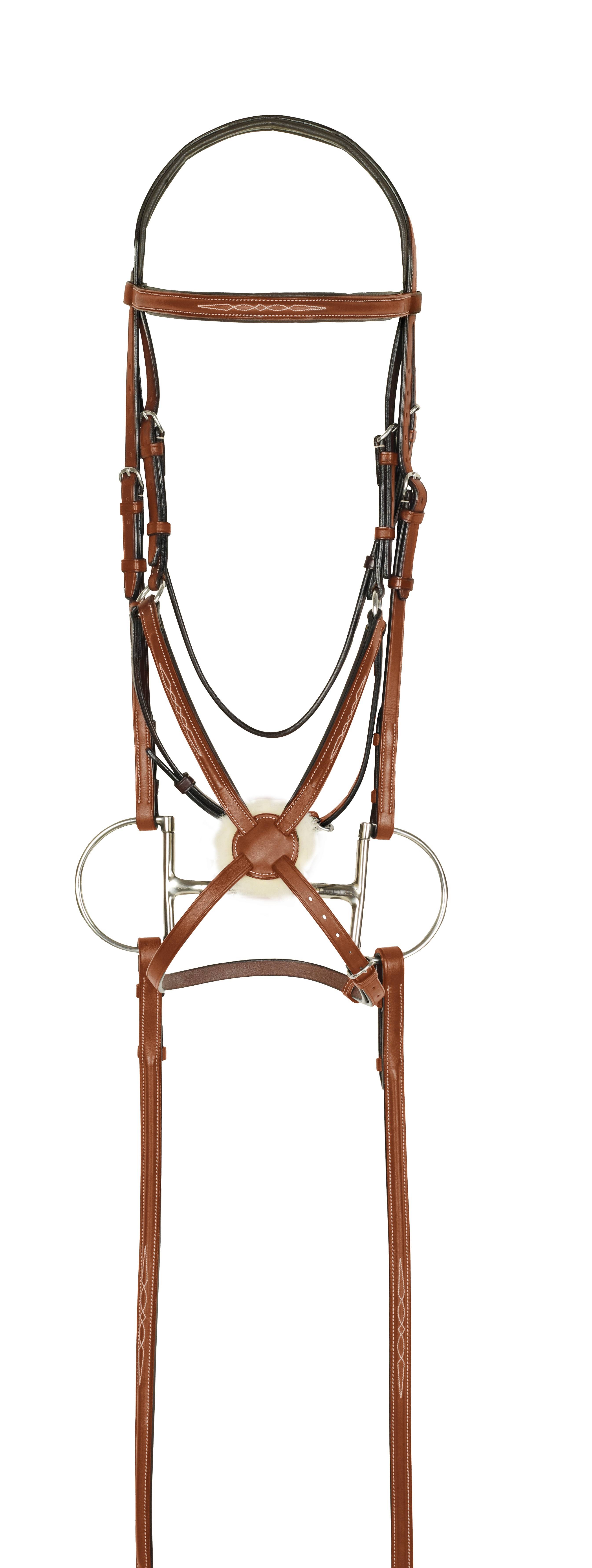 Aramas Fancy Raised Padded Figure-8 Bridle with Rubber Grip Reins