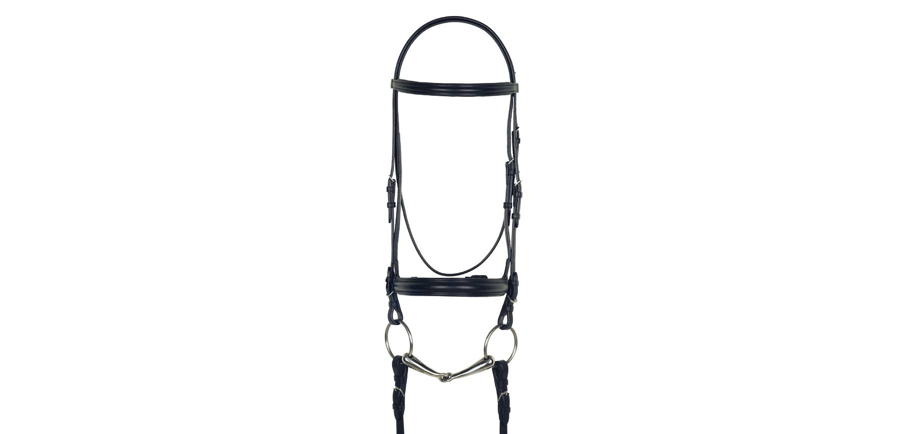 Aramas Plain Raised Padded Dressage Bridle with Leather Reins