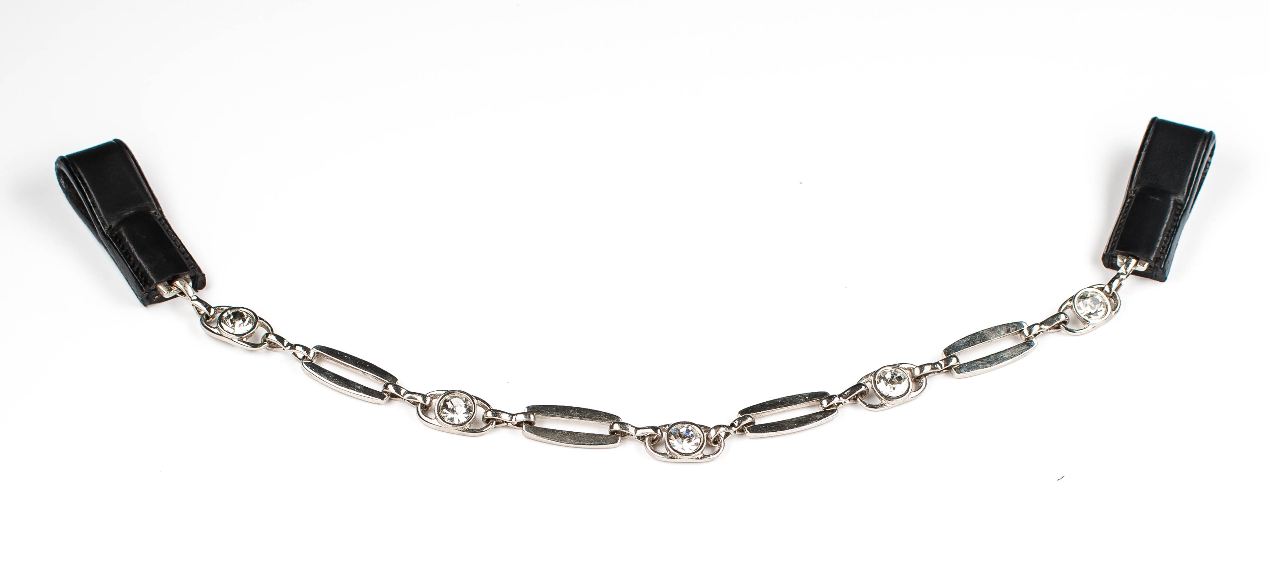HK Americana Crystal Chain Browband 3/4 Inch Wide Nickel